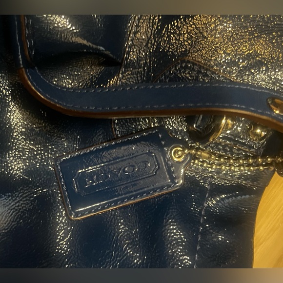 Coach Patent Leather Ashley Carryall in Cobalt Blue - Picture 10 of 12